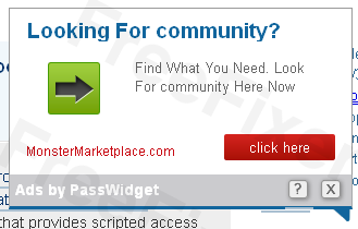 Ads by Passwidget as a mouse-over effect of a link.