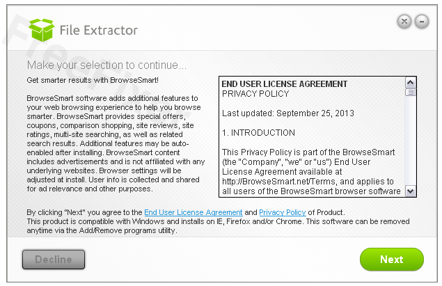 BrowseSmart is bundled with software downloads
