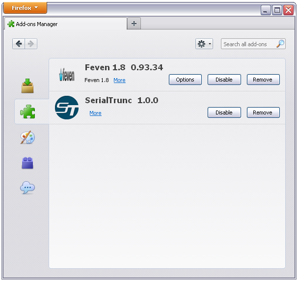 SerialTrunc and Feven extension in Firefox