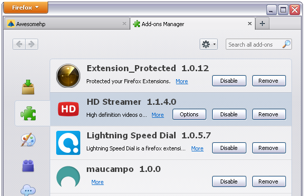HD Streamer Firefox Extension