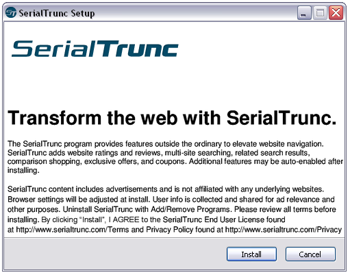 SerialTrunc may show offers, coupons, etc