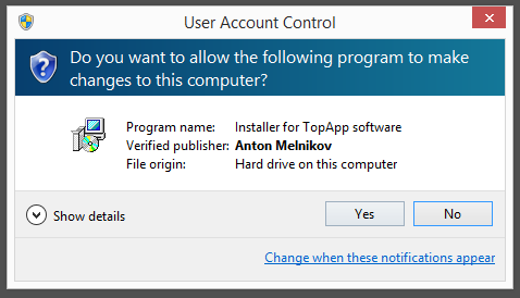 Anton Melnikov publisher - Installer for TopApp software