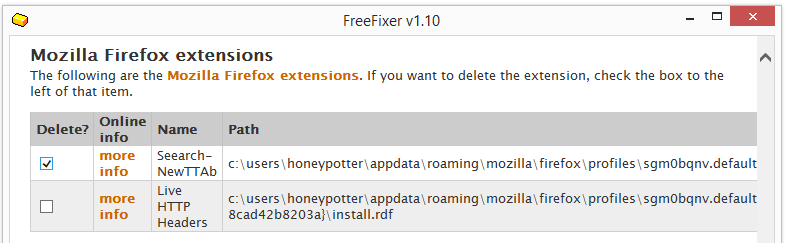 Search-newtab as it appears in Freefixer