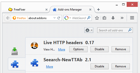 search-newtab Firefox add-on