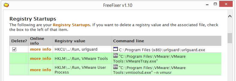 urlguard.exe startup in registry