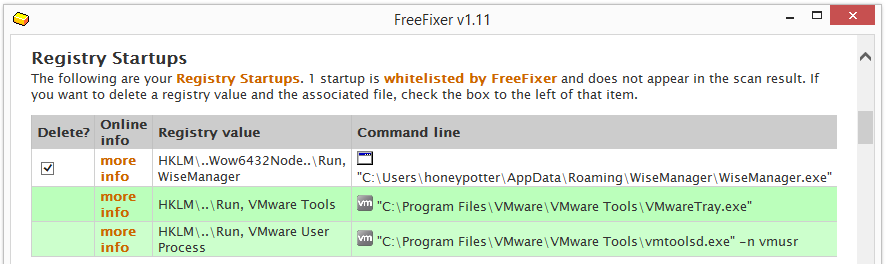 wisemanager.exe startup in the roaming folder