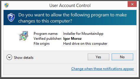 Igor Moroz Publisher - Installer for MountainApp