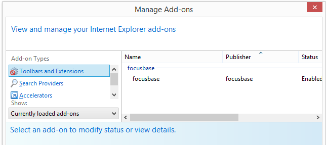 Focusbase Internet Explorer add-on