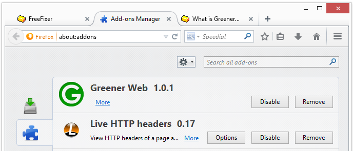 Greener Web 1.0.1 Firefox Addon