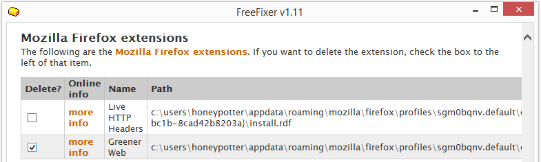 Greener Web Firefox Ext in  FreeFixer