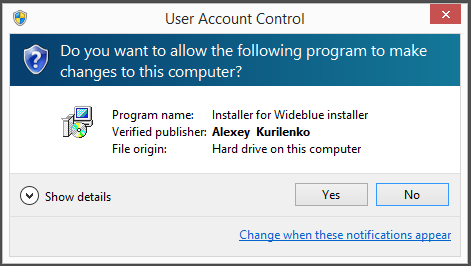Alexey  Kurilenko publisher - Installer for Wideblue installer