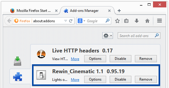 Rewin_Cinematic 1.1 in Firefox