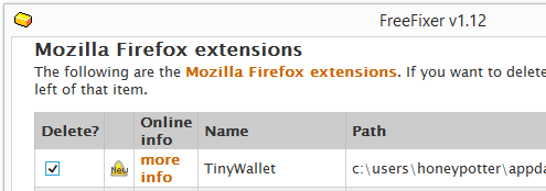 TinyWallet firefox extension