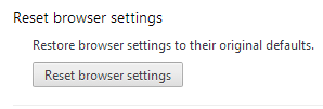 chrome reset browser settings button