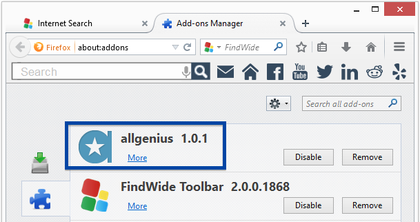 allgenius 1.0.1 in Firefox