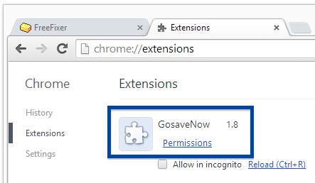 Gosavenow 1.8 chrome browser extension
