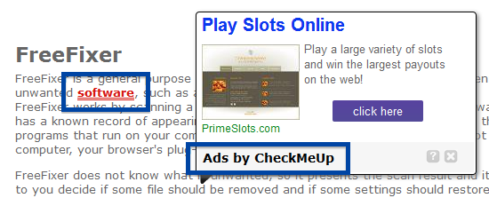 Ads by CheckMeUp mouse over pop-up