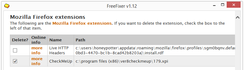 CheckMeUp firefox freefixer
