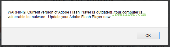 WARNING! Current version of Adobe Flash Player is outdated! Your computer is vulnerable to malware. Update your Adobe Flash Player now.