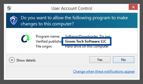 Green Tech Software LLC publisher in the User Account Control