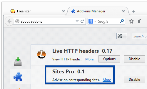 Sites Pro 0.1 firefox add-on