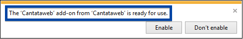 Cantataweb is "ready for use" in in Internet Explorer