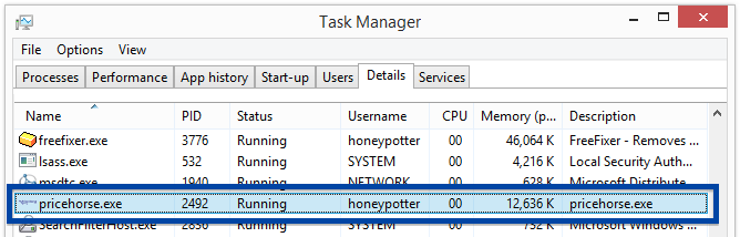 pricehorse.exe task manager