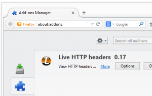 Firefox add-ons manager