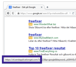 sendapplicationget.com links Google
