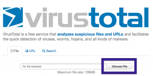 virustotal front page