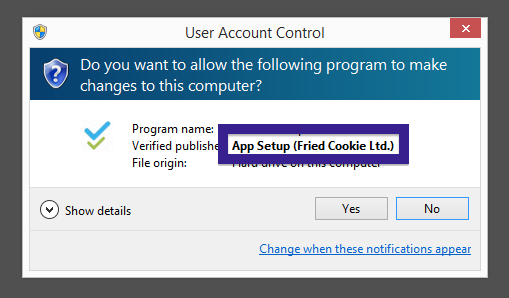 App Setup Fried Cookie