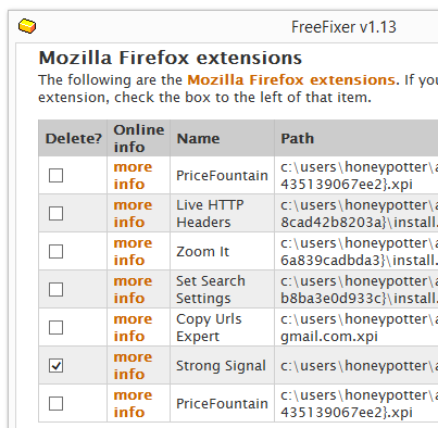 remove strong signal firefox