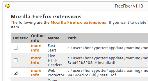 Web Protector remove firefox