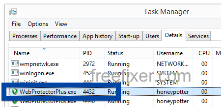 WebProtectorPlus.exe task manager