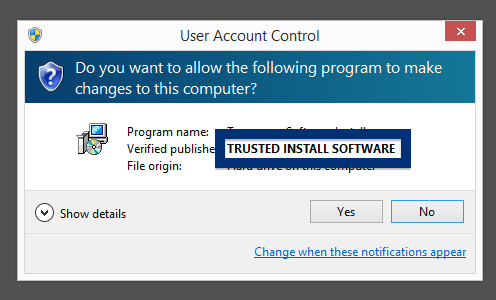 TRUSTED INSTALL SOFTWARE publisher