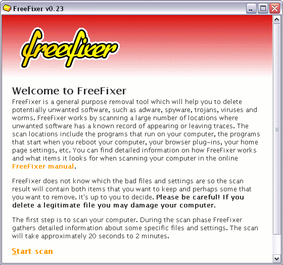 Screenshot for FreeFixer 0.62