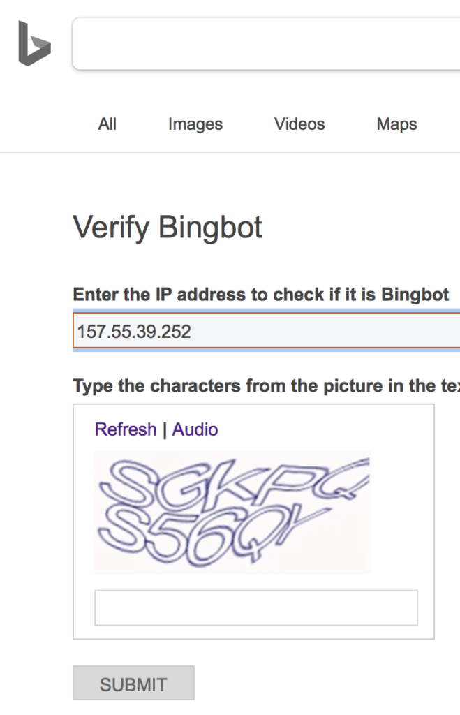 Verify bingbot for 157.55.39.252