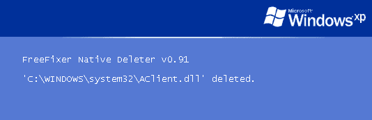 FreeFixer's Native Deleter removing AClient.dll