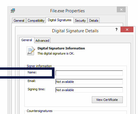 Screenshot of the ABVENT certificate