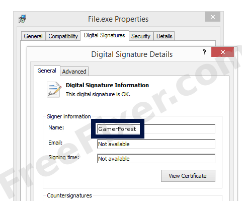 Screenshot of the GamerForest certificate