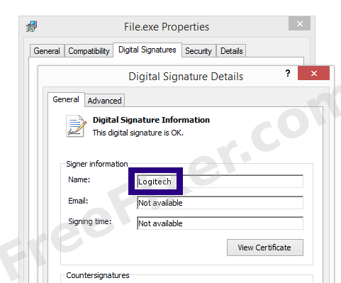 Screenshot of the Logitech certificate