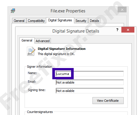 Screenshot of the Lucuma certificate