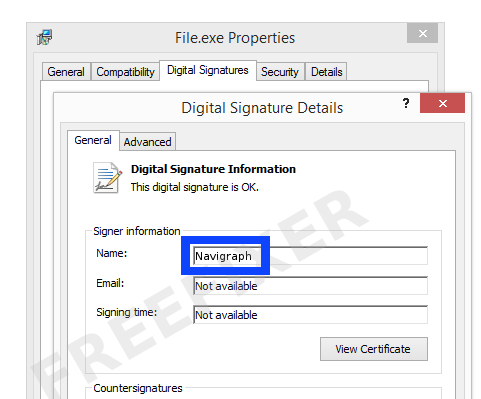 Screenshot of the Navigraph certificate
