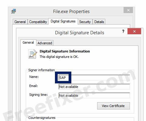 Screenshot of the SAP certificate