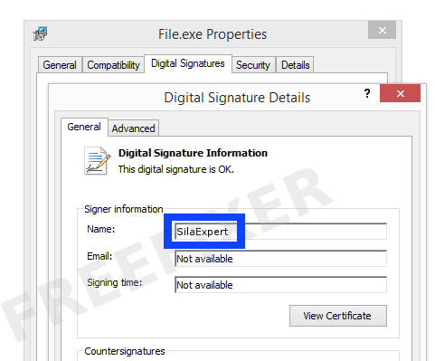 Screenshot of the SilaExpert certificate