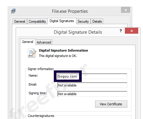 Screenshot of the Sogou.com certificate