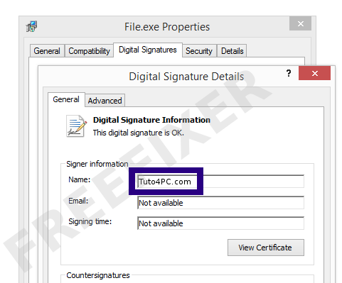 Screenshot of the Tuto4PC.com certificate