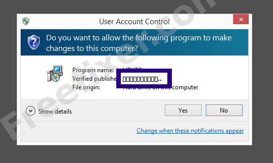 Screenshot where 深圳市为爱普信息技术有限公司 appears as the verified publisher in the UAC dialog